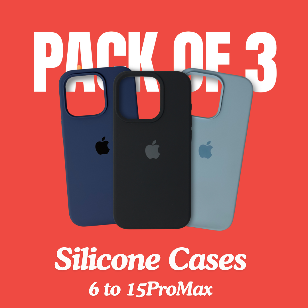 iPhone 6s to 15ProMax Pack of 3 Silicone Covers