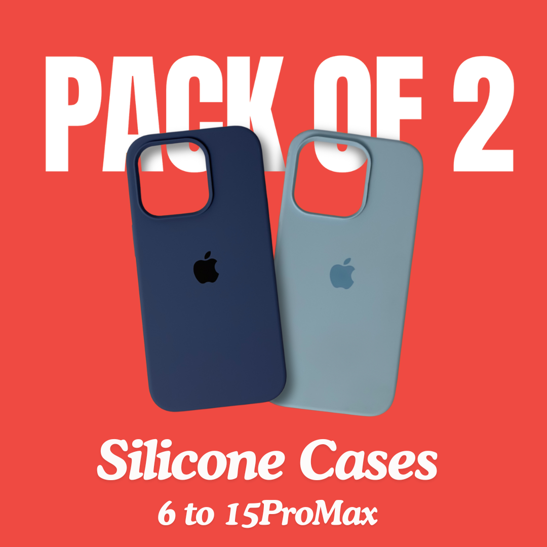 iPhone 6s to 15ProMax Pack of 2 Silicone Covers