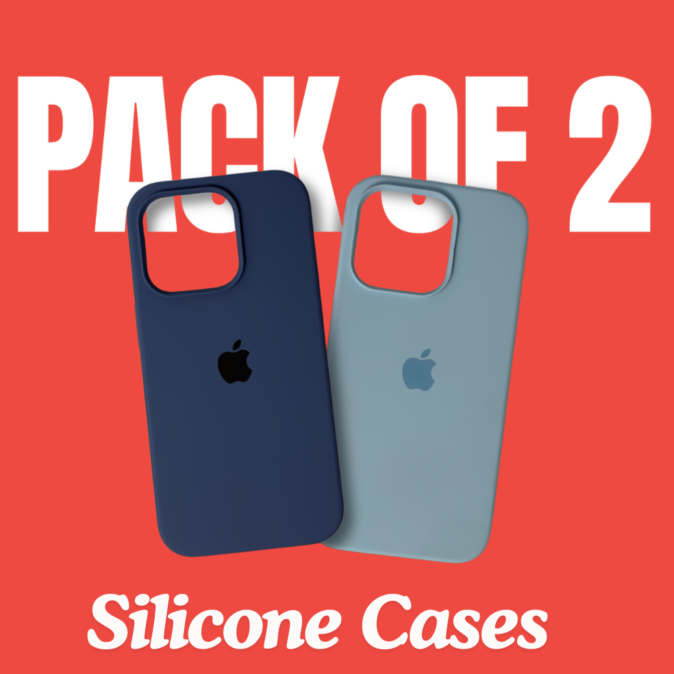 iPhone 6s to 16ProMax Pack of 2 Silicone Covers